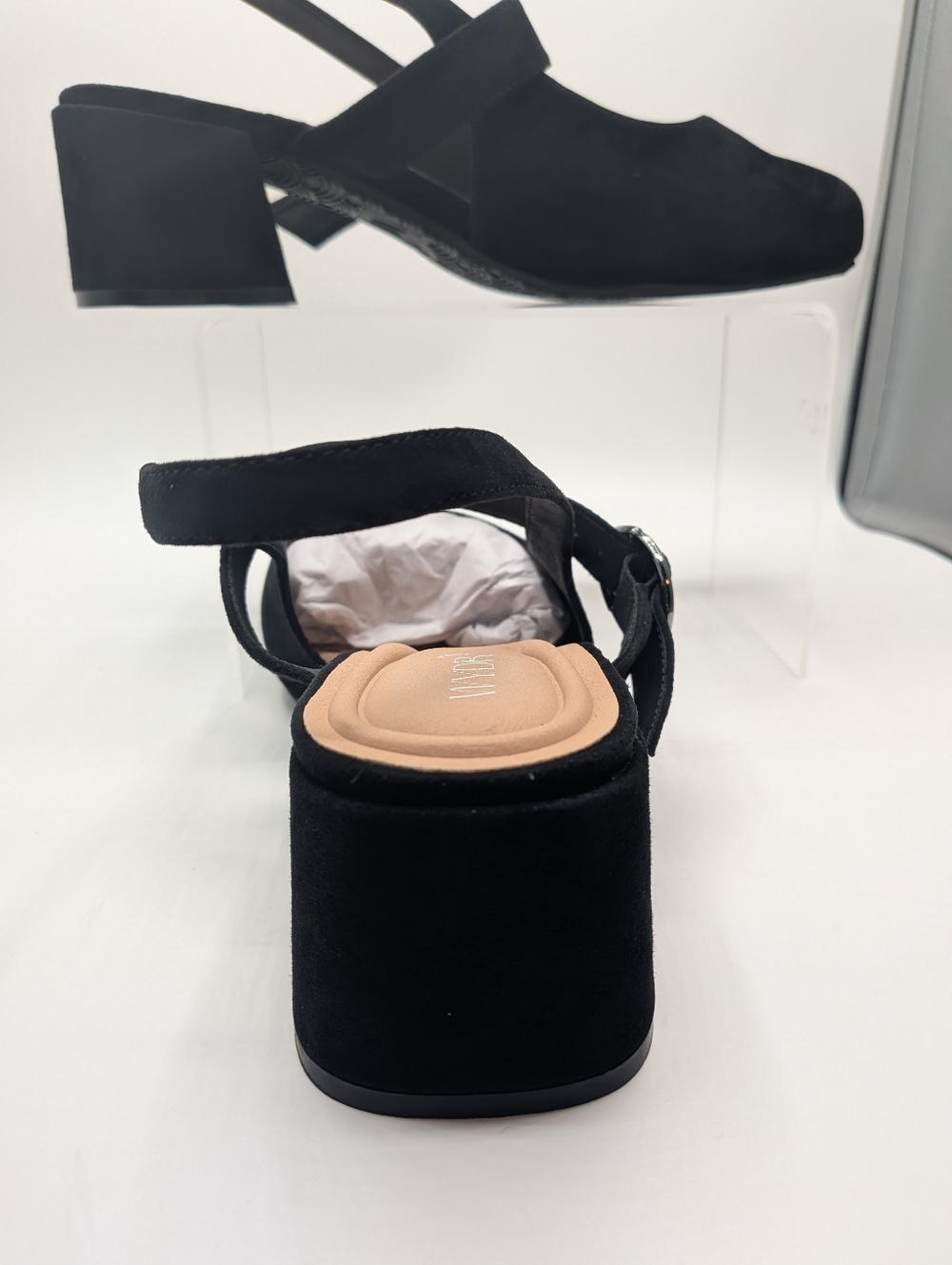 Slingback Mary Jane -NWB-9WW SUEDE Black - Picture 11 of 15